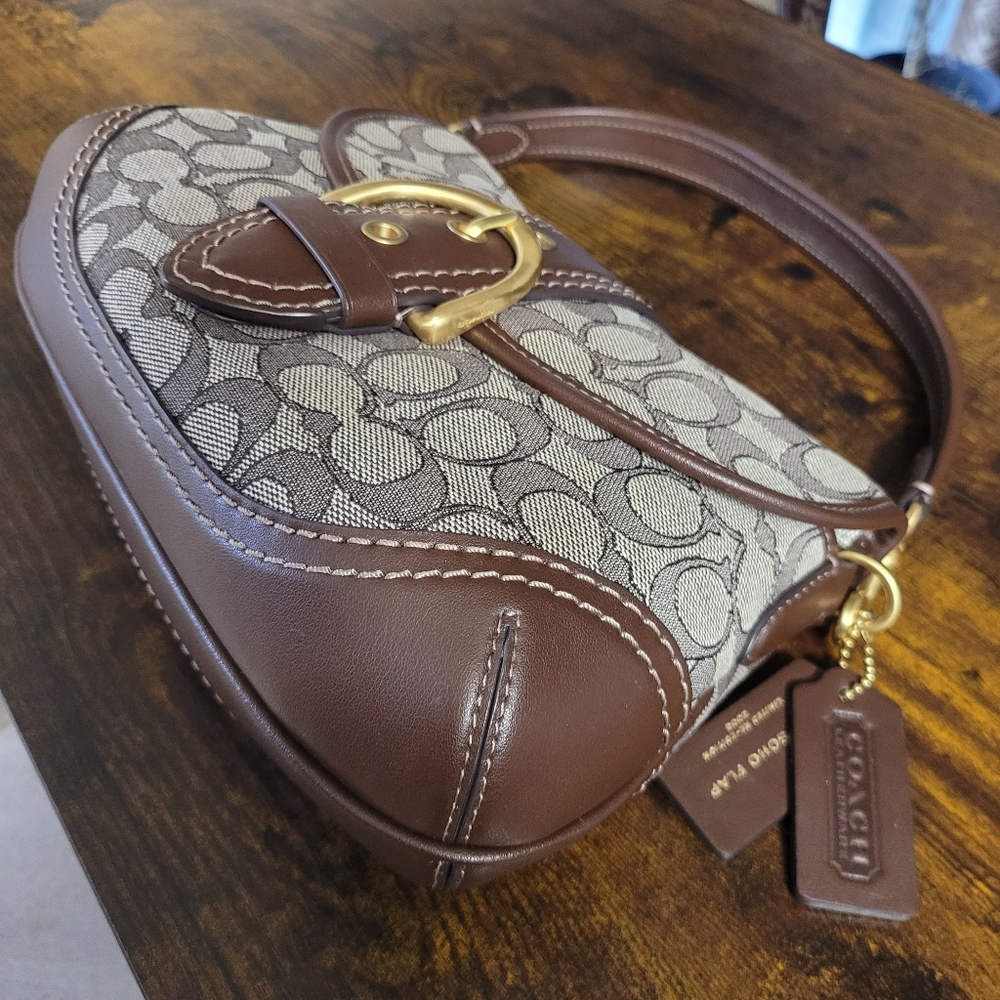 Coach Soho Shoulder Bag In Signature Jacquard. Color: Maple